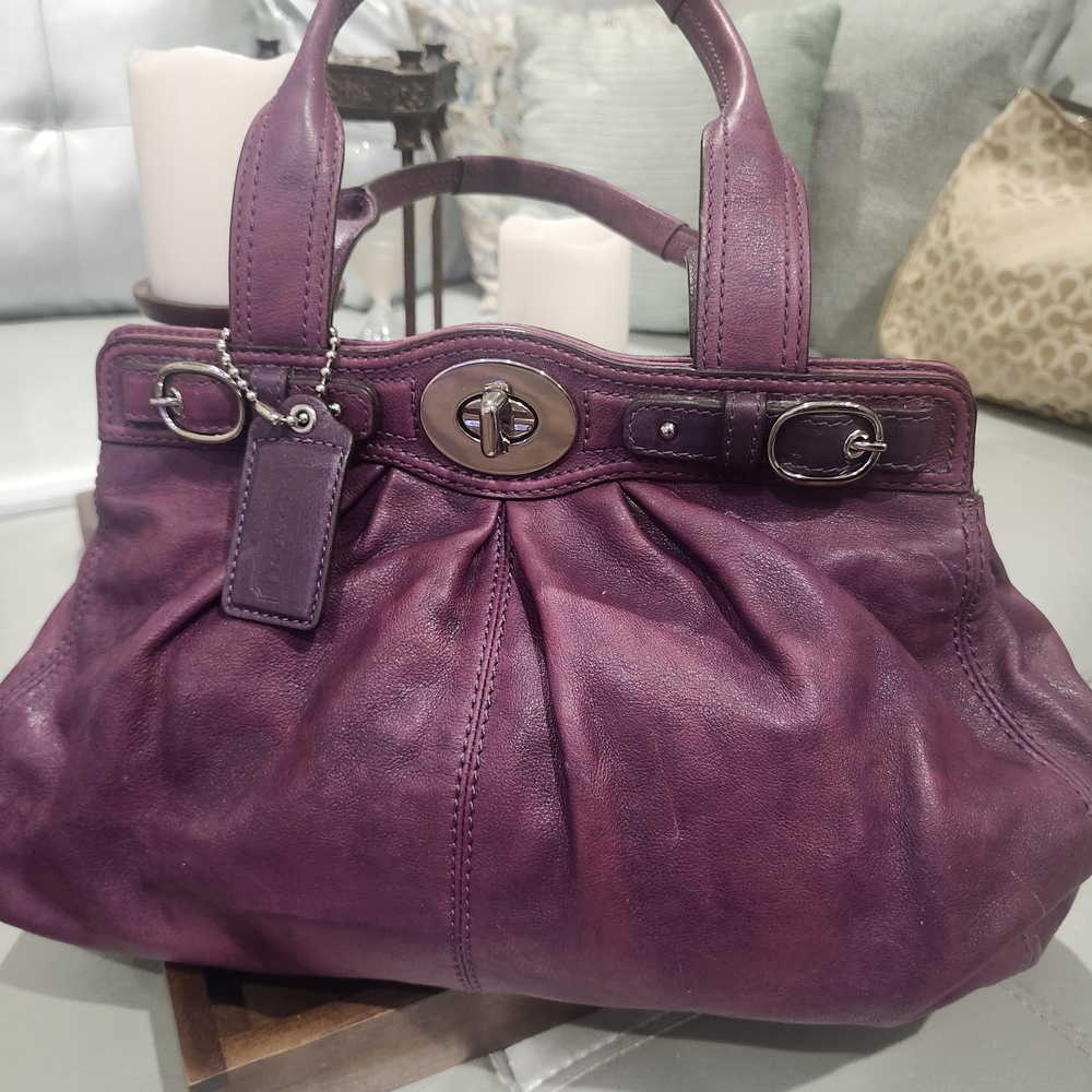 Coach Mixed Purple Leather Satchel